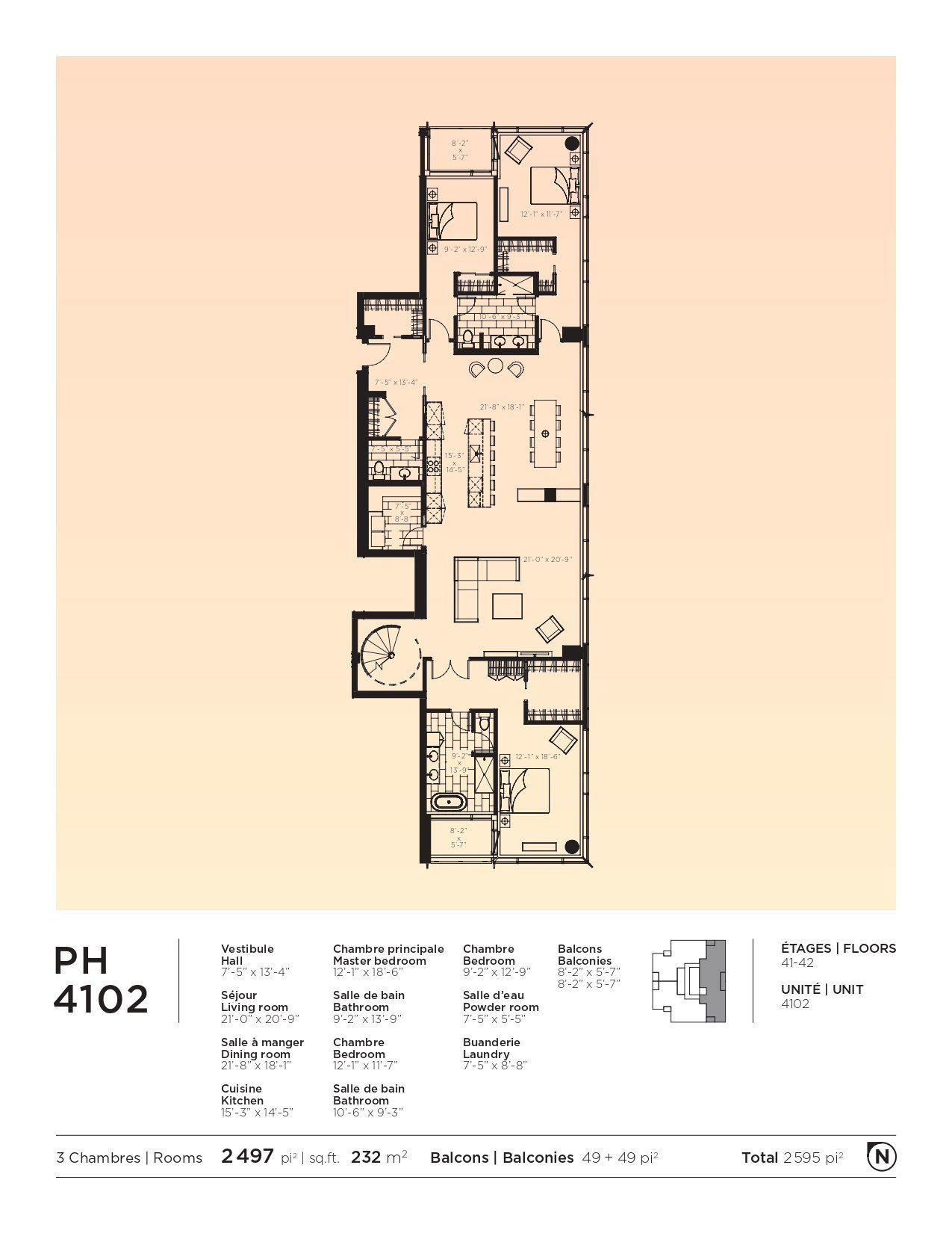 1020 Rue de la Montagne #PH-4102  Montréal (Ville-Marie) (Montréal)