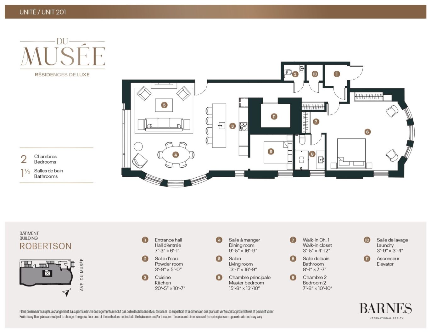 3458 Av. du Musée #201  Montréal (Ville-Marie) (Montréal)